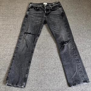 Vintage Citizens of Humanity Emerson Jeans Womens 25 Black Distressed Button Fly